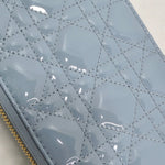 Christian Dior Patent Cannage Lady Dior Phone Holder in Bracing Blue