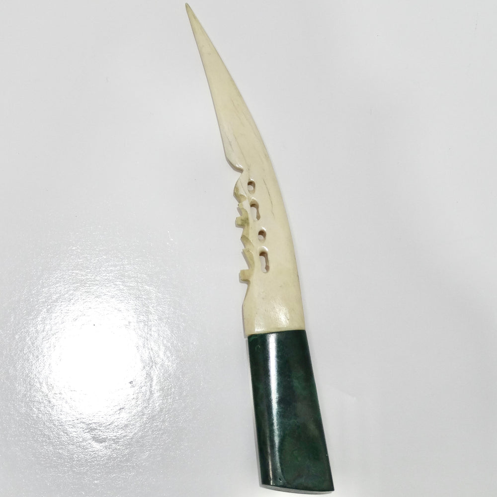 Antique Malachite Ivory Letter Opener