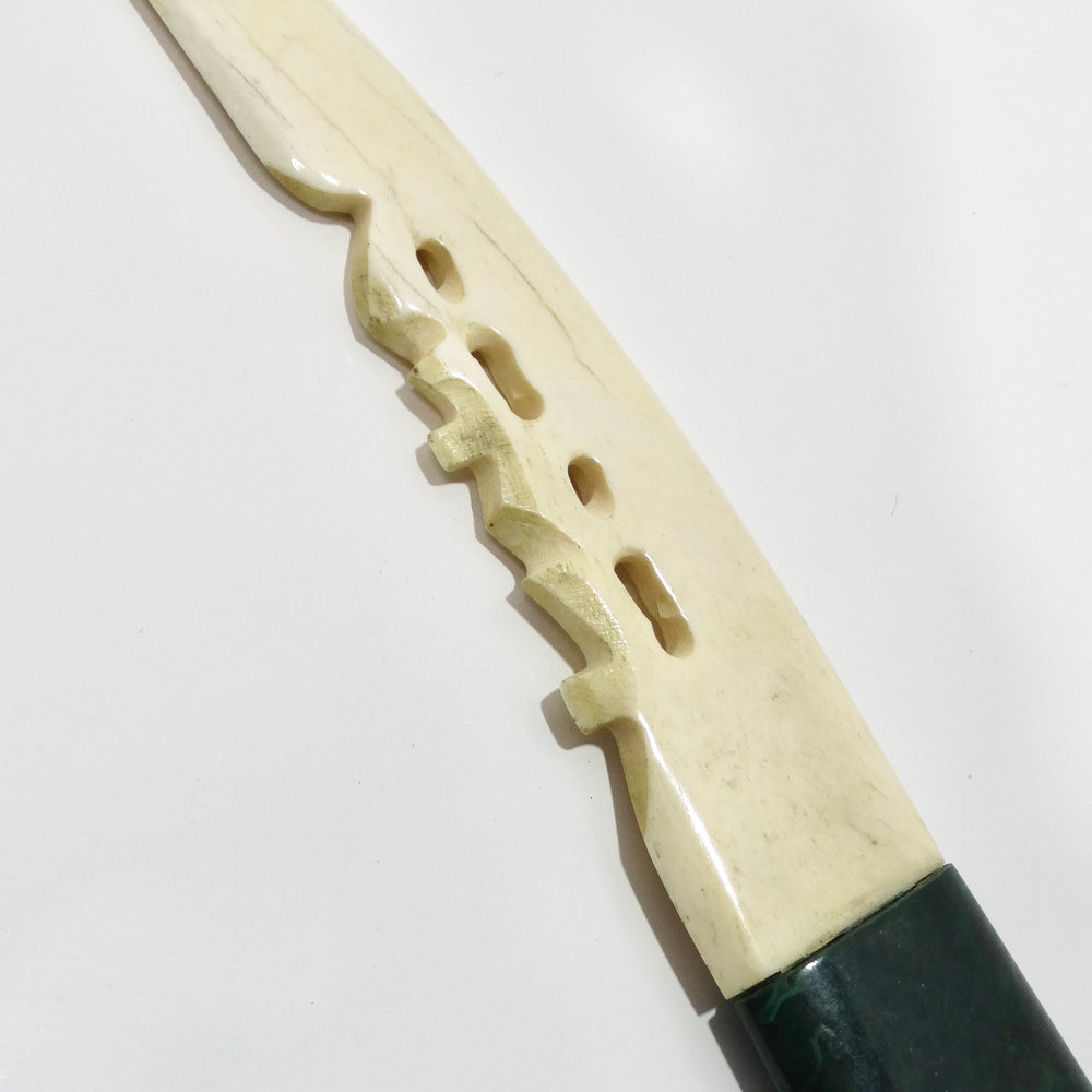 Antique Malachite Ivory Letter Opener