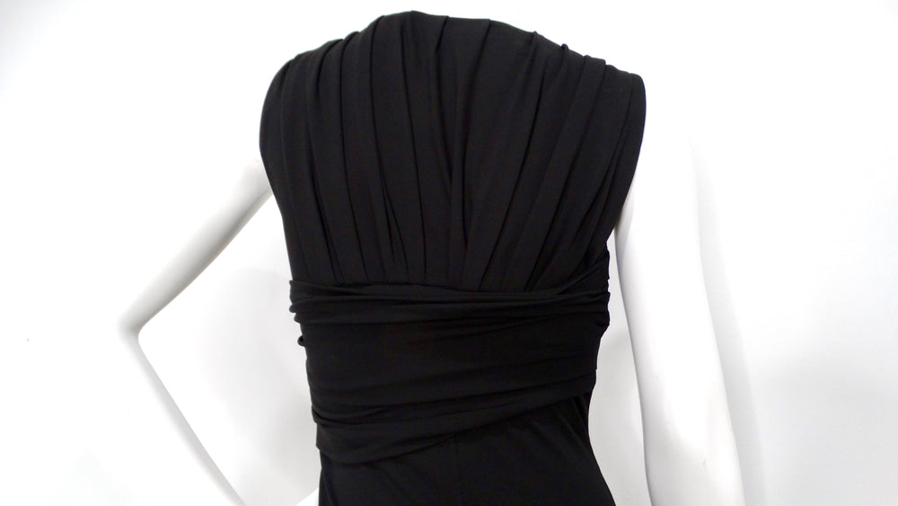 Tom Ford Black Wrap Detail Sleeveless Midi Dress