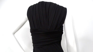 Tom Ford Black Wrap Detail Sleeveless Midi Dress