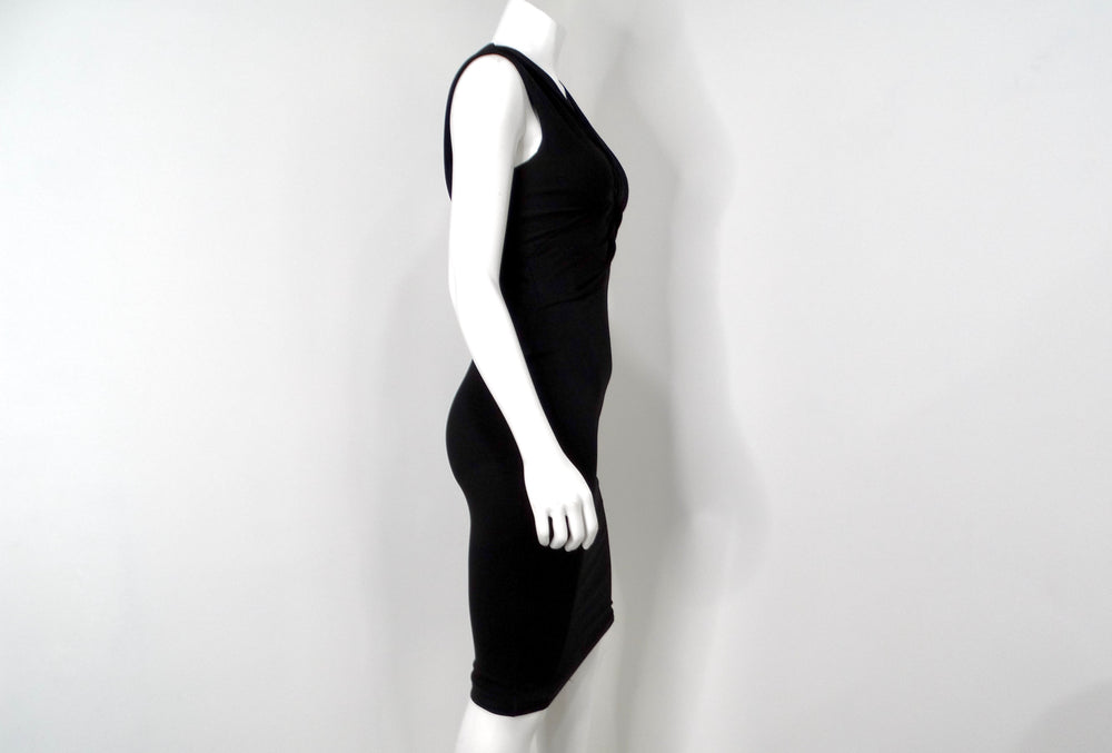 Tom Ford Black Wrap Detail Sleeveless Midi Dress