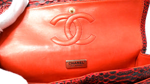 Chanel 2009-10 Red Python Small Double-Flap Bag With Gold-Tone Hardware