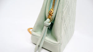 Chanel 1996 Mint Green Lambskin Quilted Tote Shoulder Bag With Coin Purse