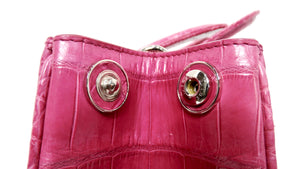 Christian Dior Diorissimo Purple Pink Crocodile Lady Dior Handbag