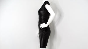 The Row Black Lambskin Leather Mini Dress