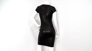 The Row Black Lambskin Leather Mini Dress