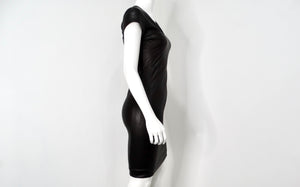 The Row Black Lambskin Leather Mini Dress