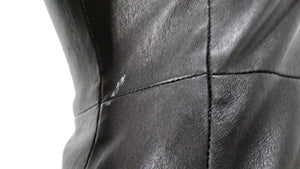 The Row Black Lambskin Leather Mini Dress