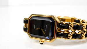 Chanel 1987 Premiere 20mm Rock Quartz & Gold-Plated Chain Wrist Watch