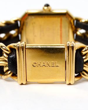 Chanel 1987 Premiere 20mm Rock Quartz & Gold-Plated Chain Wrist Watch