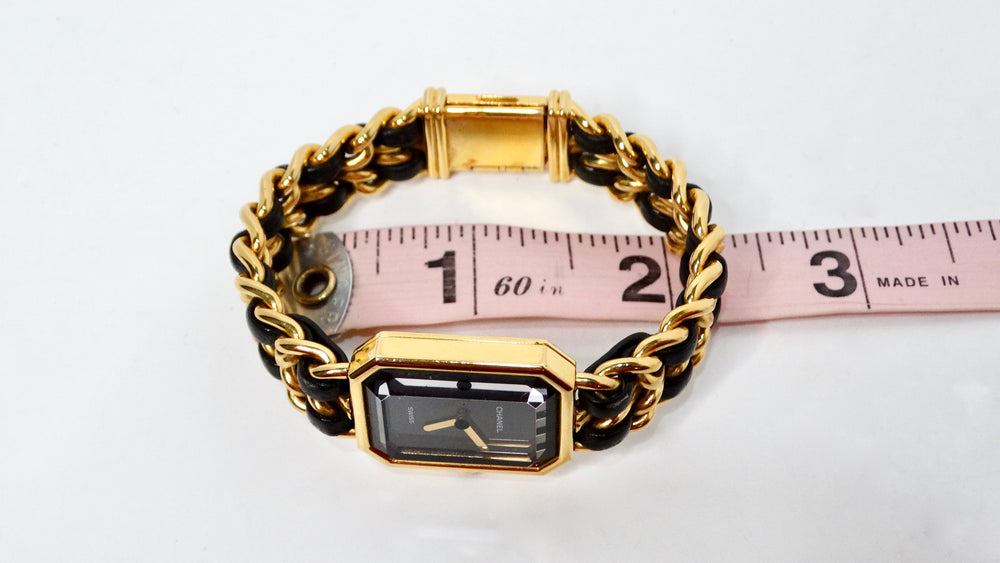 Chanel 1987 Premiere 20mm Rock Quartz & Gold-Plated Chain Wrist Watch