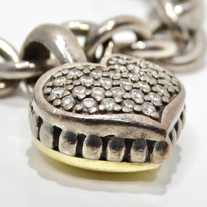 Lagos Pure Silver and 18K Gold Diamond Charm Bracelet