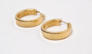 14k Yellow Gold Hoop Earrings Circa 1980s