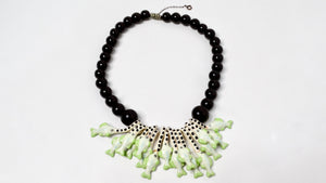 Dolce & Gabbana Inspired Vintage Parrot Pearls Fish Ceramic Beaded Necklace