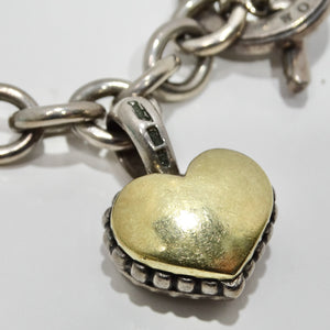 Lagos Pure Silver and 18K Gold Diamond Charm Bracelet