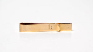 Tiffany & Co. 14K Gold Tie Clip With Diamond & Engravings