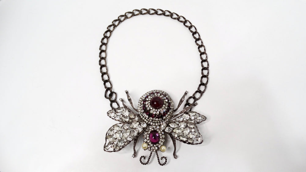 Lawrence Vrba Large Lux Embellished Bee Statement Necklace Or Brooch