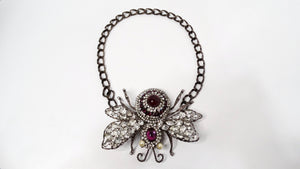 Lawrence Vrba Large Lux Embellished Bee Statement Necklace Or Brooch