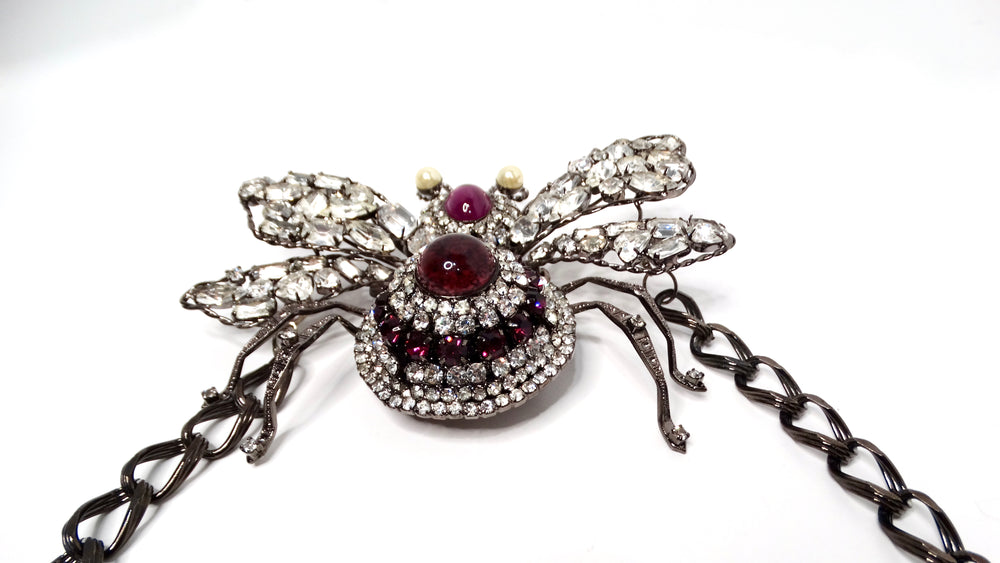 Lawrence Vrba Large Lux Embellished Bee Statement Necklace Or Brooch