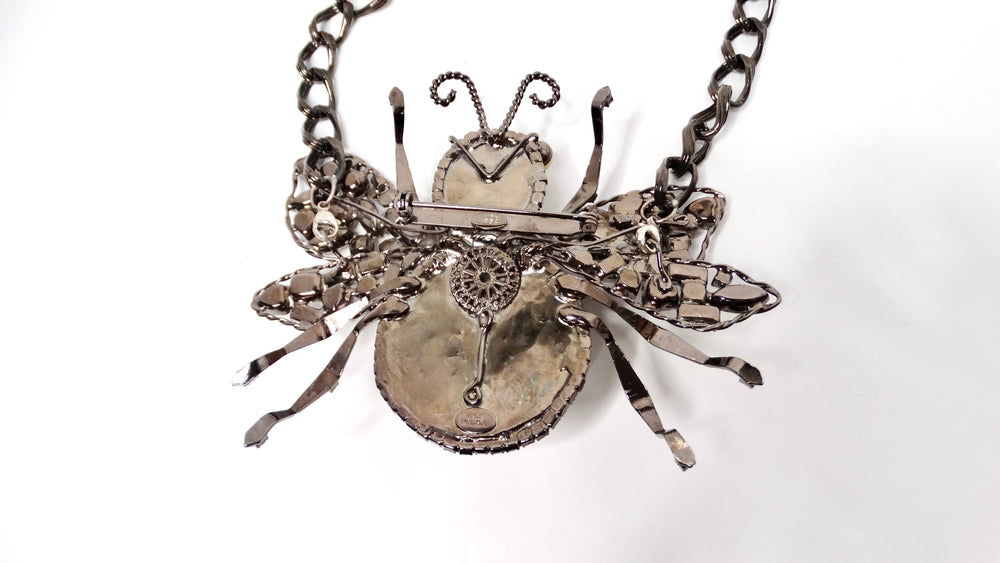 Lawrence Vrba Large Lux Embellished Bee Statement Necklace Or Brooch