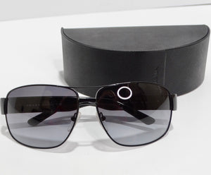 Prada 1990s Black Linea Rossa Sunglasses