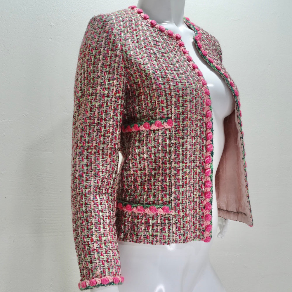 Chanel 2002 Pink Tweed Evening Jacket