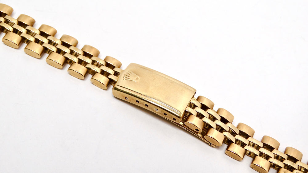 1970s Rolex 18mm Jubilee 14k Yellow Gold Wrist Watch Band