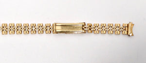 1970s Rolex 18mm Jubilee 14k Yellow Gold Wrist Watch Band