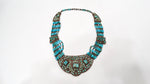 Vintage Turquoise & Sterling Silver Beaded Collar Necklace