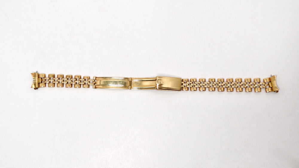 1970s Rolex 18mm Jubilee 14k Yellow Gold Wrist Watch Band