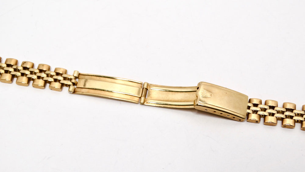 1970s Rolex 18mm Jubilee 14k Yellow Gold Wrist Watch Band