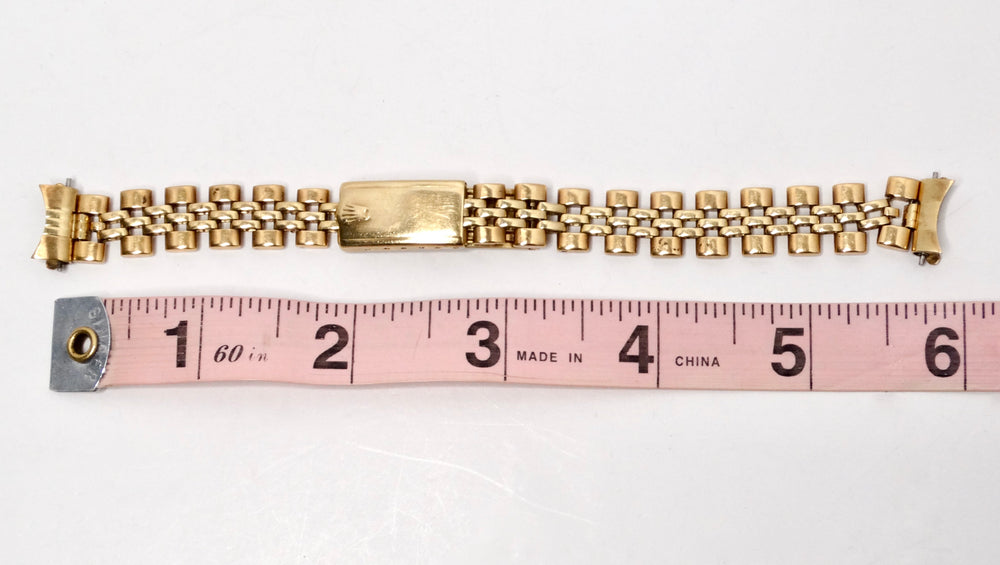 1970s Rolex 18mm Jubilee 14k Yellow Gold Wrist Watch Band