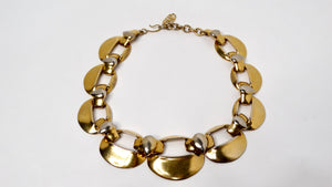 Yves Saint Laurent 1980s Chunky Gold-Tone & Silver-Tone Statement Necklace