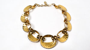 Yves Saint Laurent 1980s Chunky Gold-Tone & Silver-Tone Statement Necklace