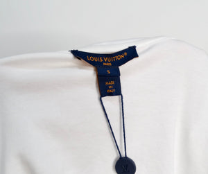 Louis Vuitton White Cotton T-shirt With Gold-Tone Monogram Charms & Strap