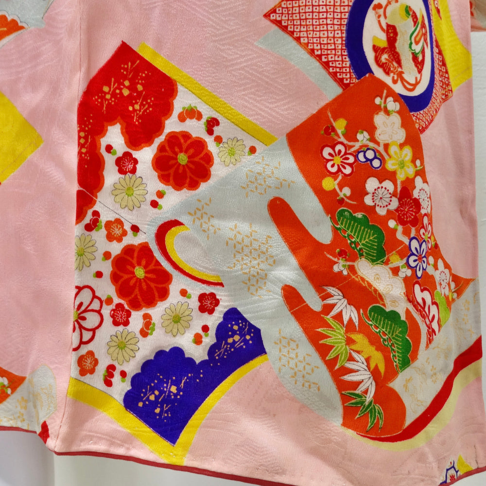 1970s Handmade Japanese Multicolor Silk Kimono