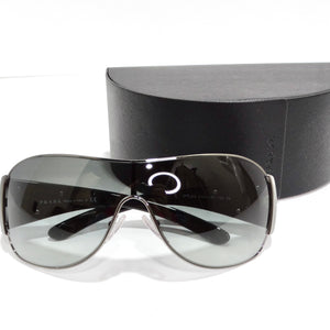 Prada 1990s Black Shield Sunglasses