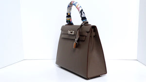 Hermes 2023 Kelly Gray Epsom Sellier 25 With Palladium Hardware