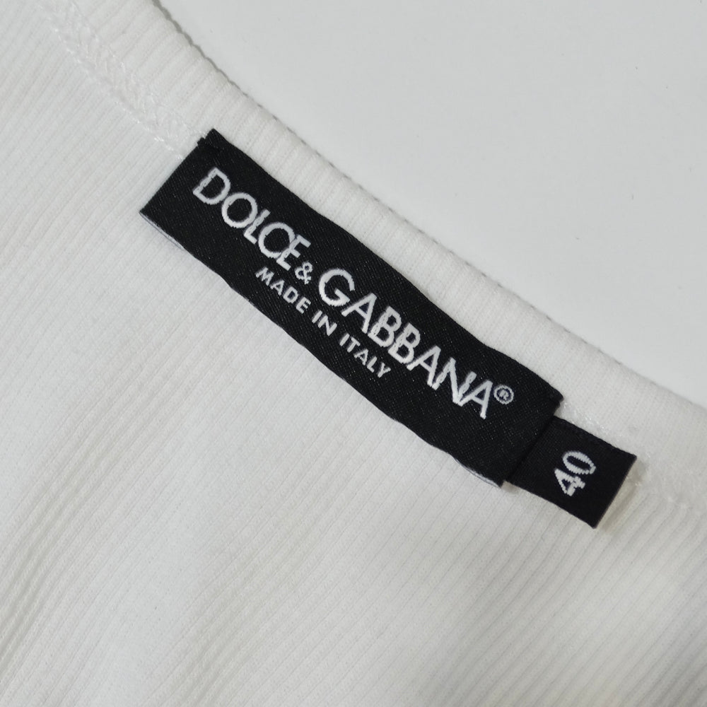 Dolce & Gabbana White Ribbed Tank