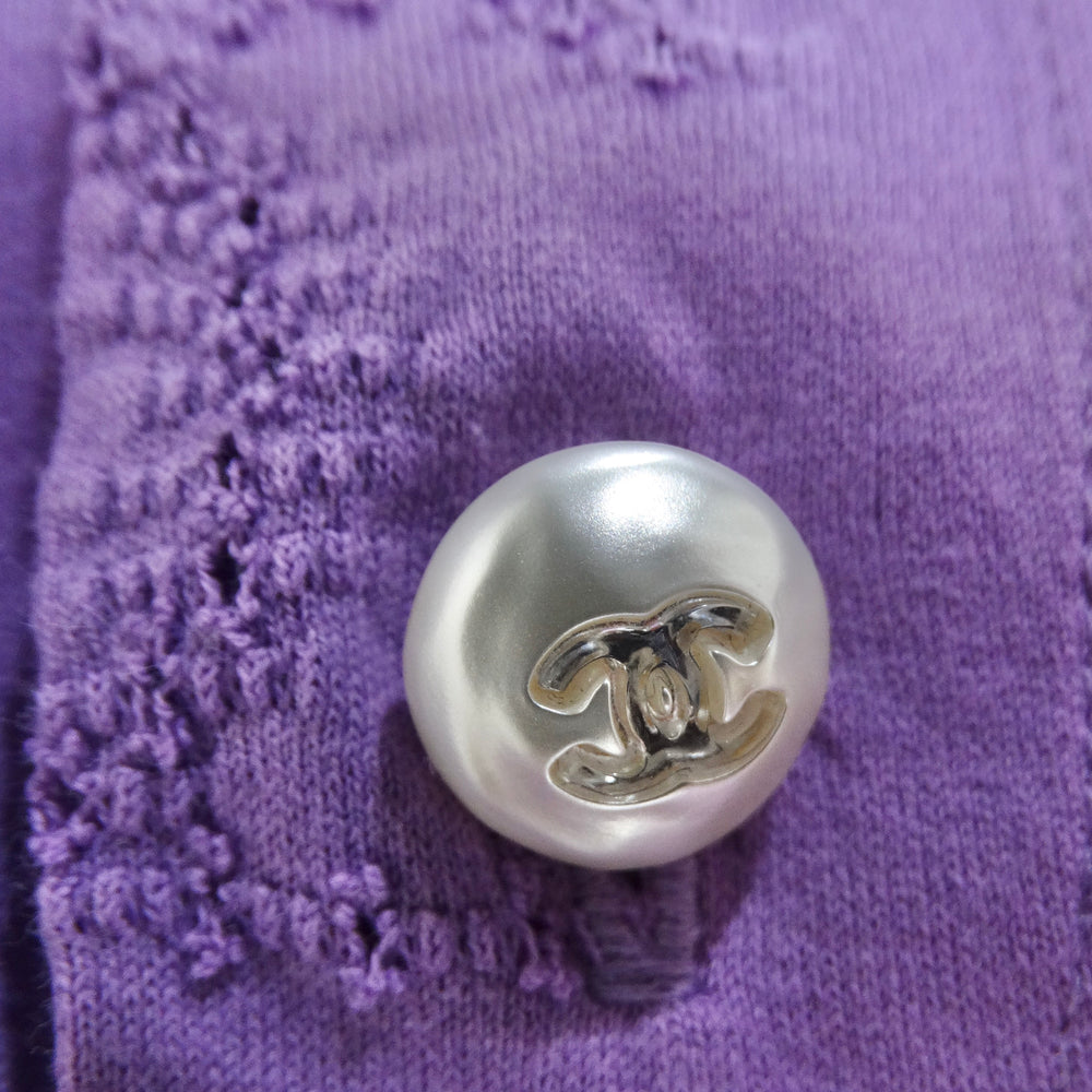Chanel 2022 Purple CC Logo Faux Pearl Shorts