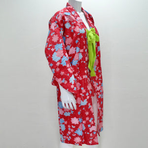 1970s Handmade Japanese Red Cotton Kimono
