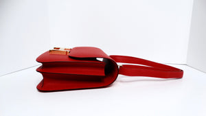 Hermes Constance Epsom Rouge Casque 24 With Gold Hardware