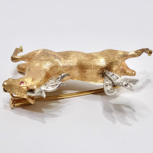 18K Gold Diamond Horse Pin