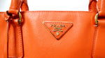 Prada Papaya Saffiano Leather Lux Galleria Tote Bag