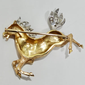 18K Gold Diamond Horse Pin