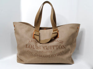 Louis Vuitton Denim Articles De Voyage GM Beige Tote Bag