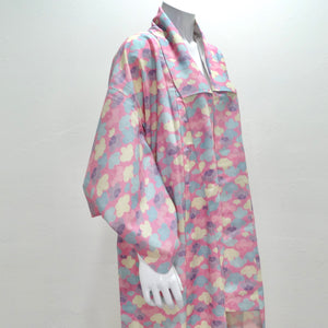 1970s Handmade Japanese Pink Cotton Long Kimono