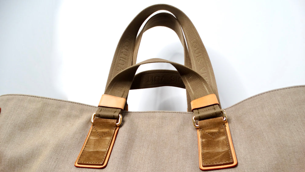 Louis Vuitton Denim Articles De Voyage GM Beige Tote Bag