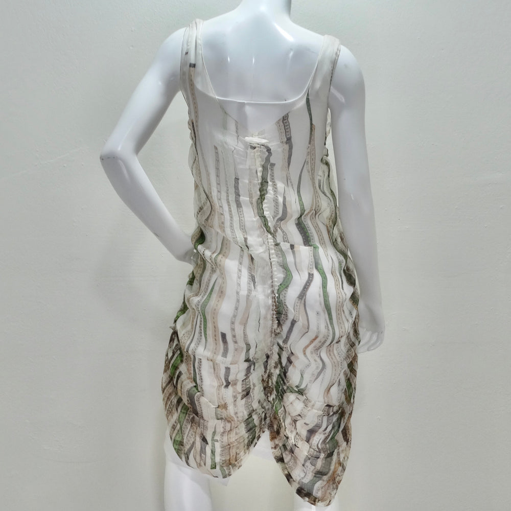 Vintage Jean Paul Gaultier Ruler Print Ruched Dress